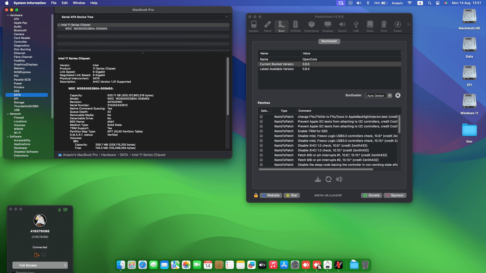 Acer Nitro 5 AN515 55 517N 4th [CometLake   Intel UHD 630 + I2C]   OpenCore 1